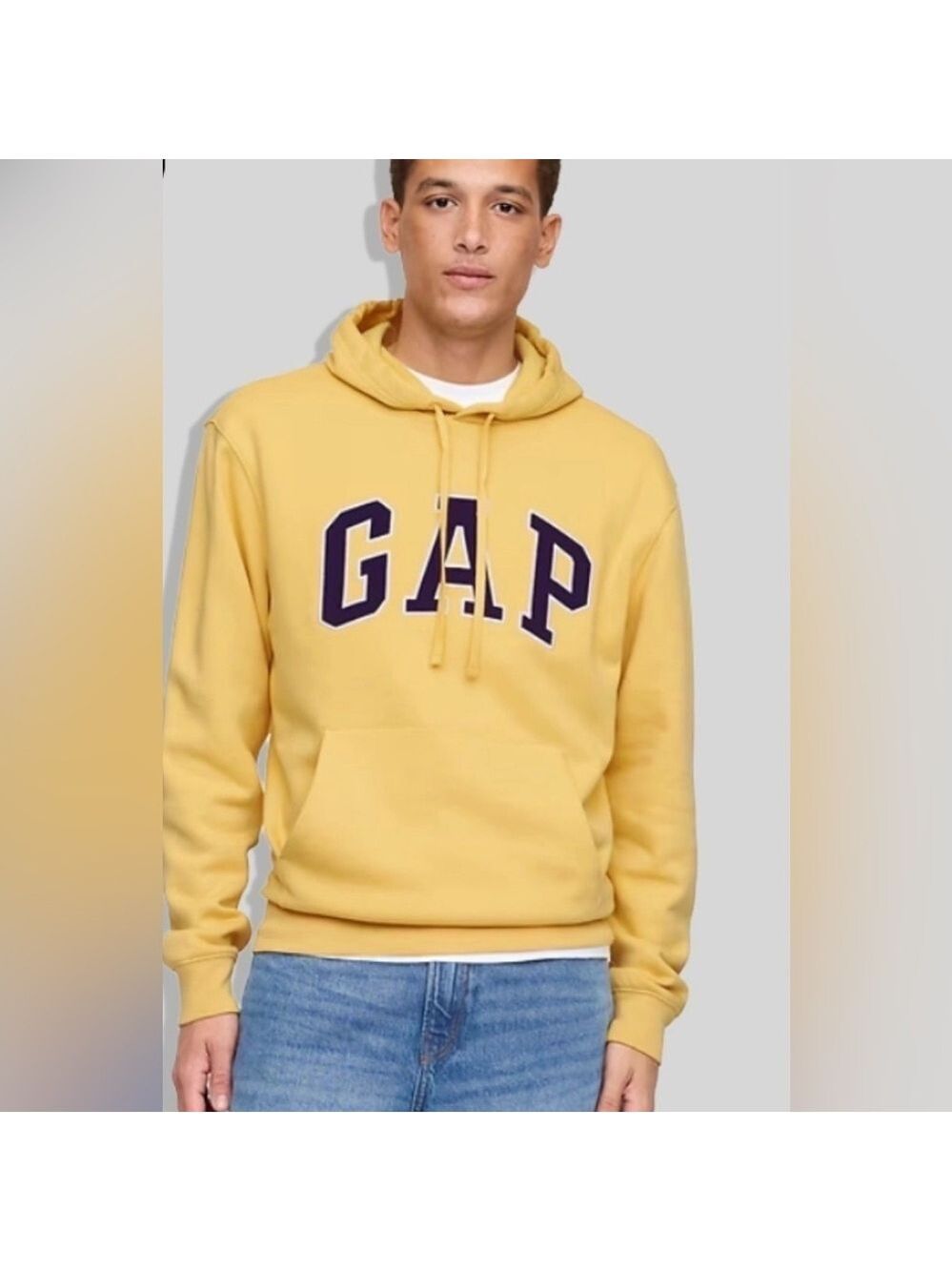Gap Vintagesoft Arch Logo Spellout Pullover Hoodie Casual Fall Throwback NWT LT